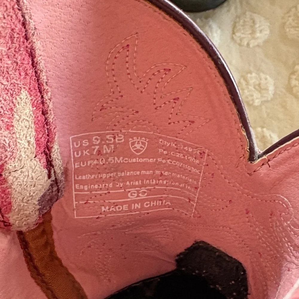 Ariat Pink and Purple Heeled Boots - Picture 5 of 6